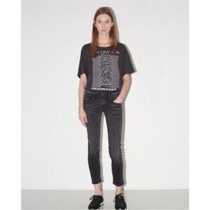R13 Boy Skinny Jeans Orlon Black Gray Denim Size 28 Edgy Grunge Designer Italy